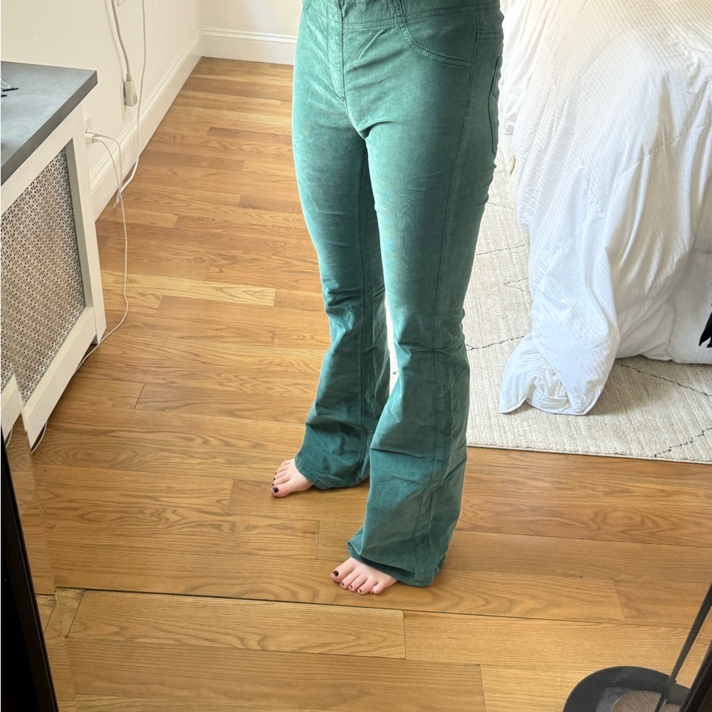 Green Flare Corduroy Pants